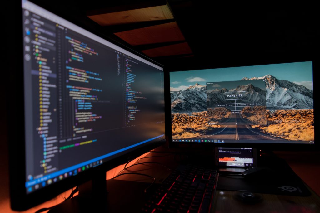 desk set-up for coders